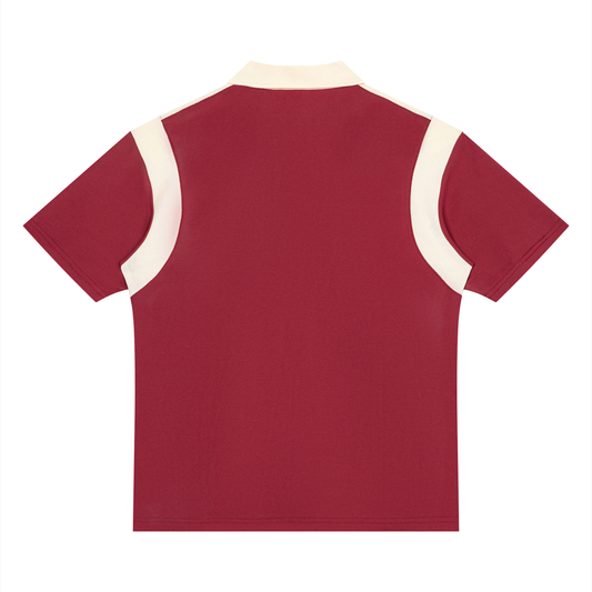 Unisex Color Block Quarter Zip Polo Shirt