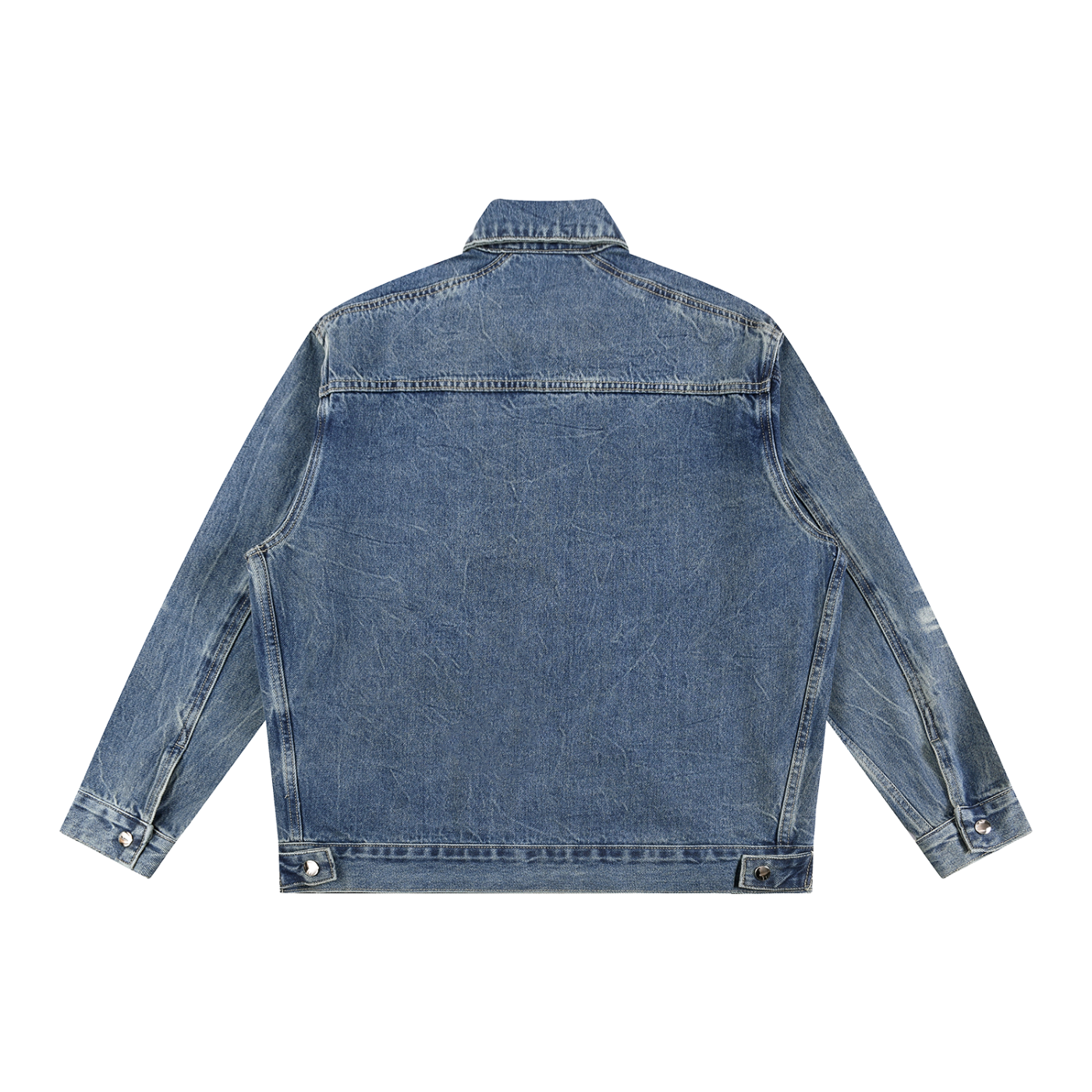 Vintage Wash Zip Up Denim Jacket ODMPOD