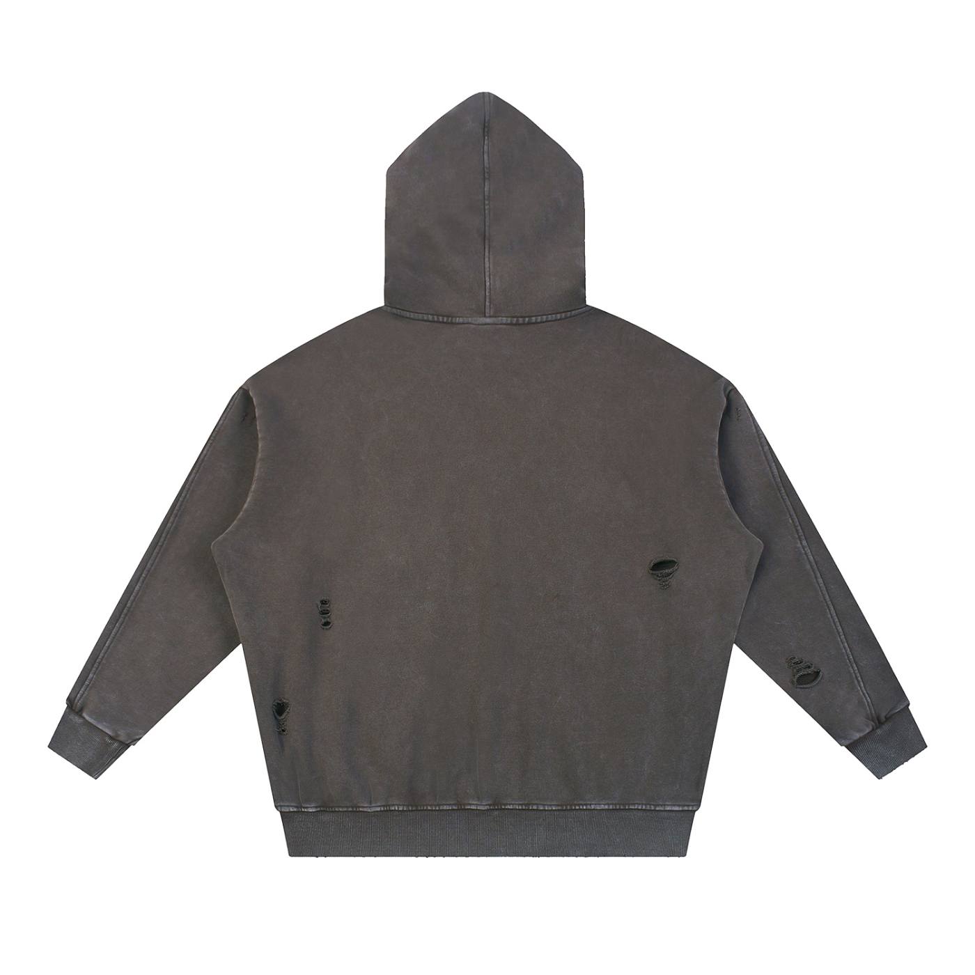 Snow Washed Distressed Panel Pocket Hoodie ODMPOD