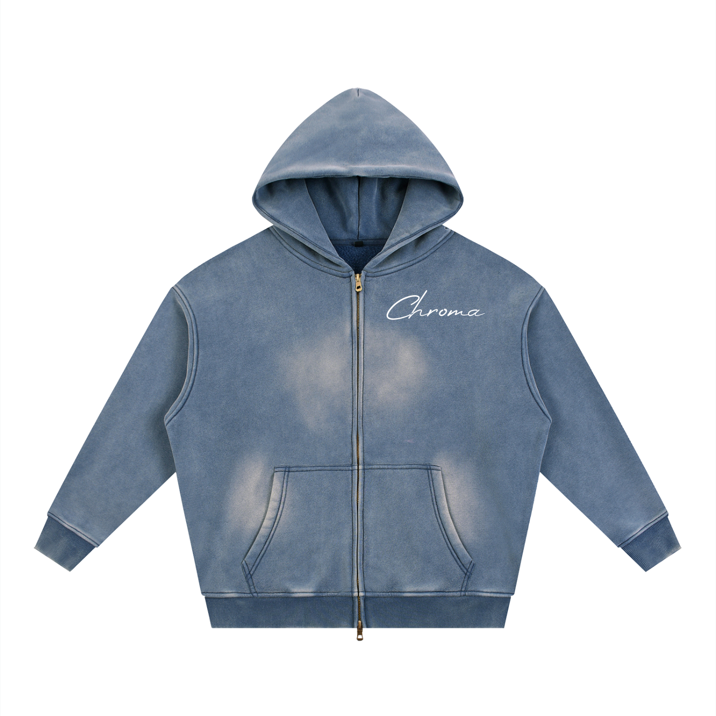 Sunfade Two-way Zipper Boxy Fleece Hoodie ODMPOD