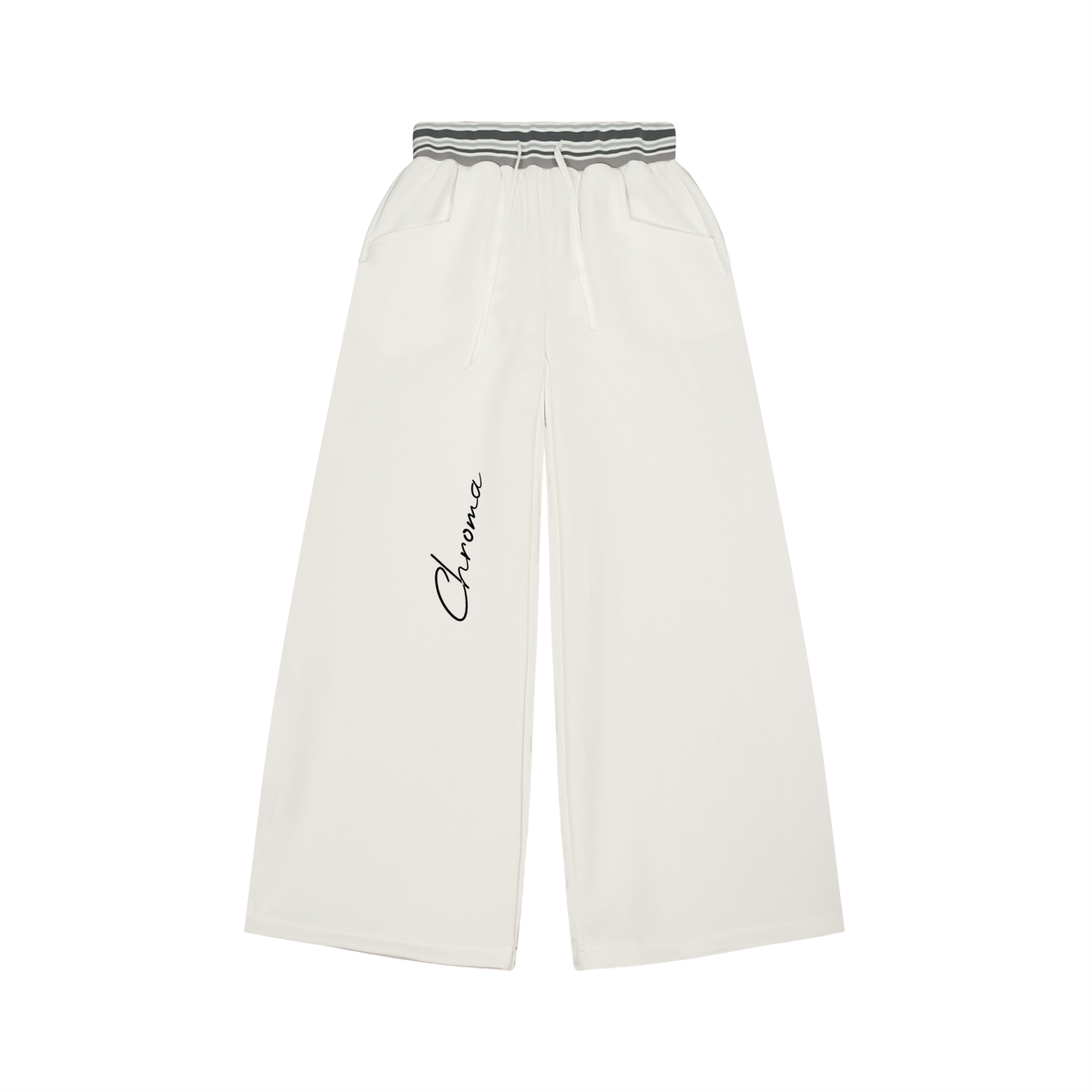 Striped Waist Wide Leg Pants ODMPOD
