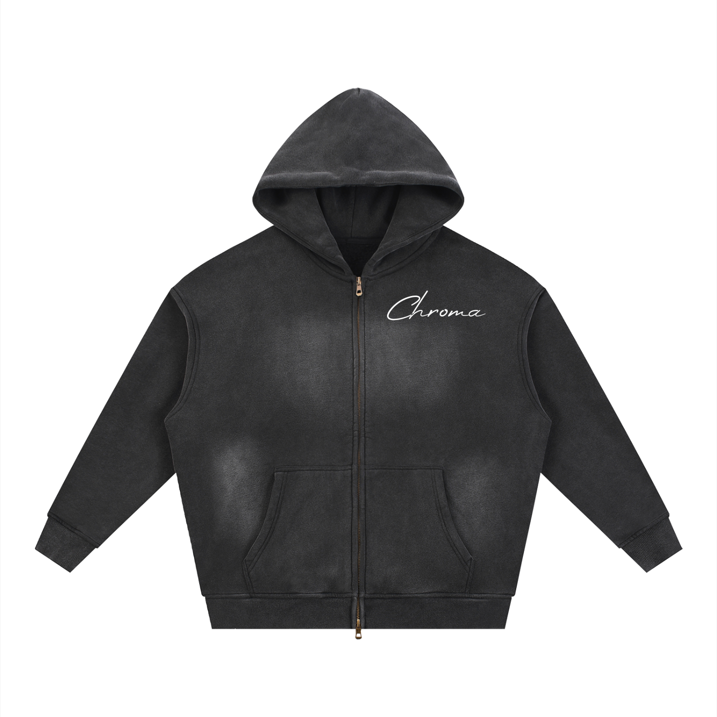Sunfade Two-way Zipper Boxy Fleece Hoodie ODMPOD
