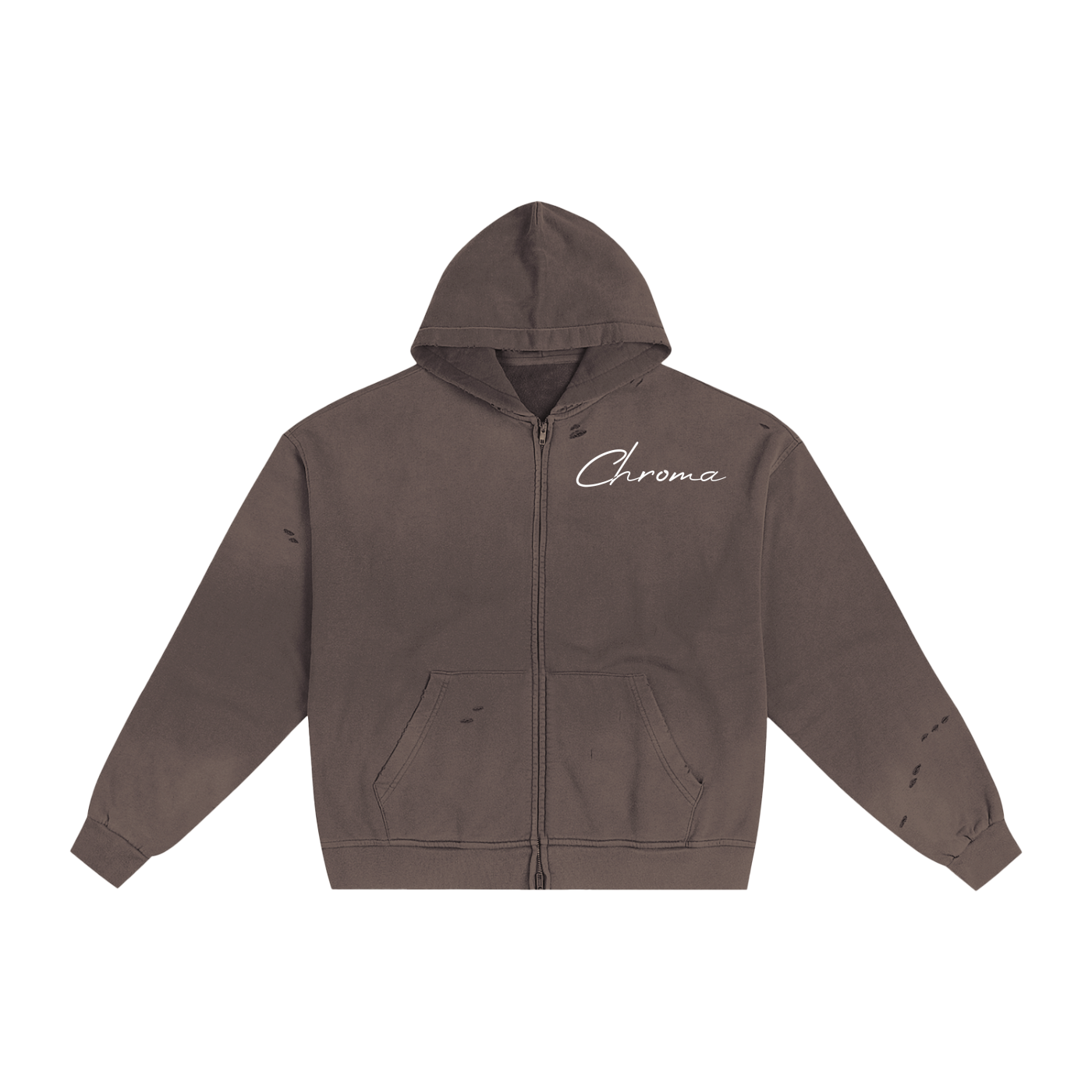 Hand-Frayed Sunfade Zip Hoodie ODMPOD