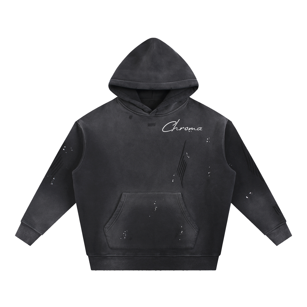 Vintage Washed Frayed Fleece Hoodie ODMPOD