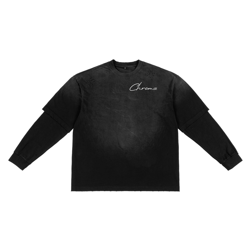 Sunfade Hand-Frayed Faux Two-Piece T-Shirt ODMPOD