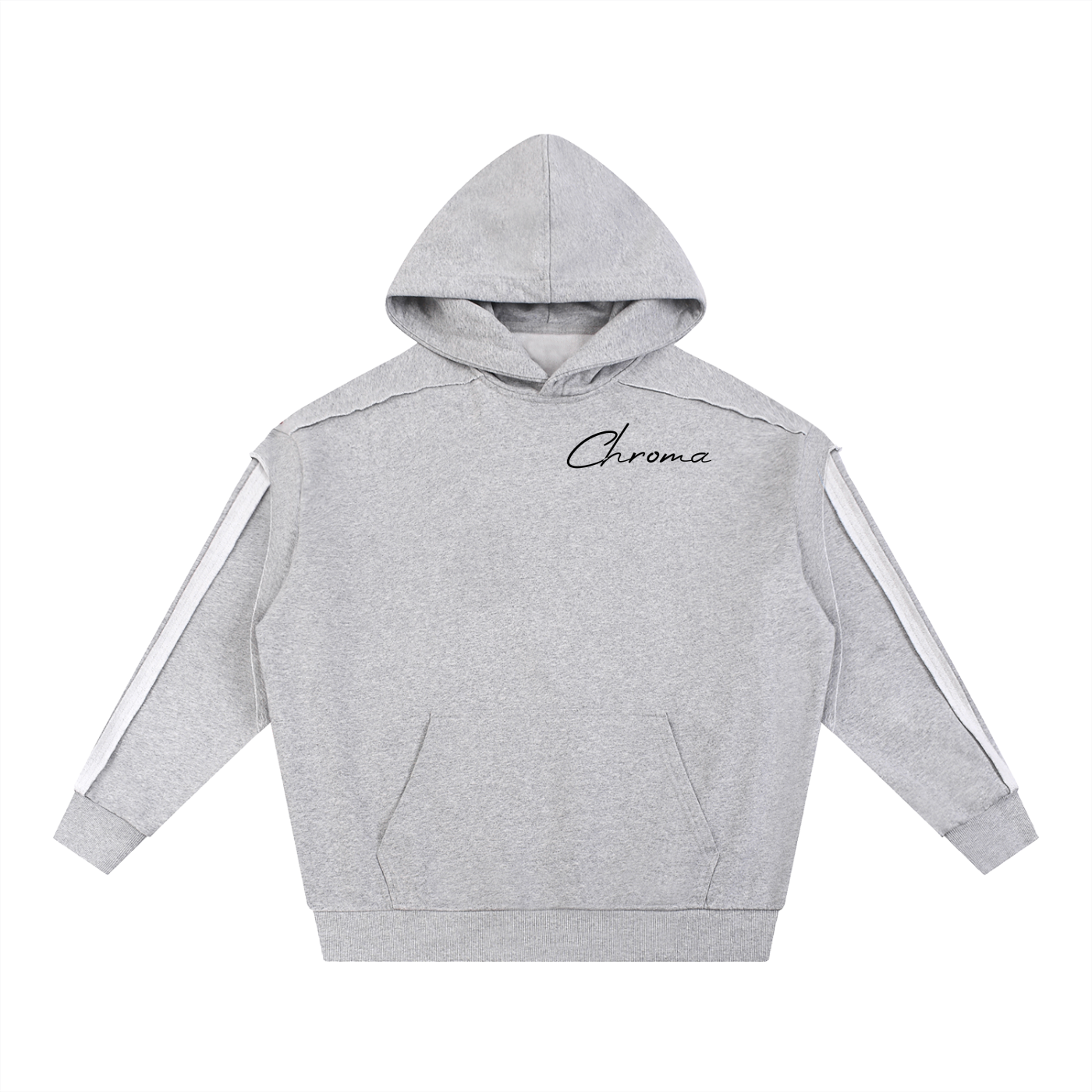 Contrast Tape Raw Edge Double Layered Hoodie ODMPOD