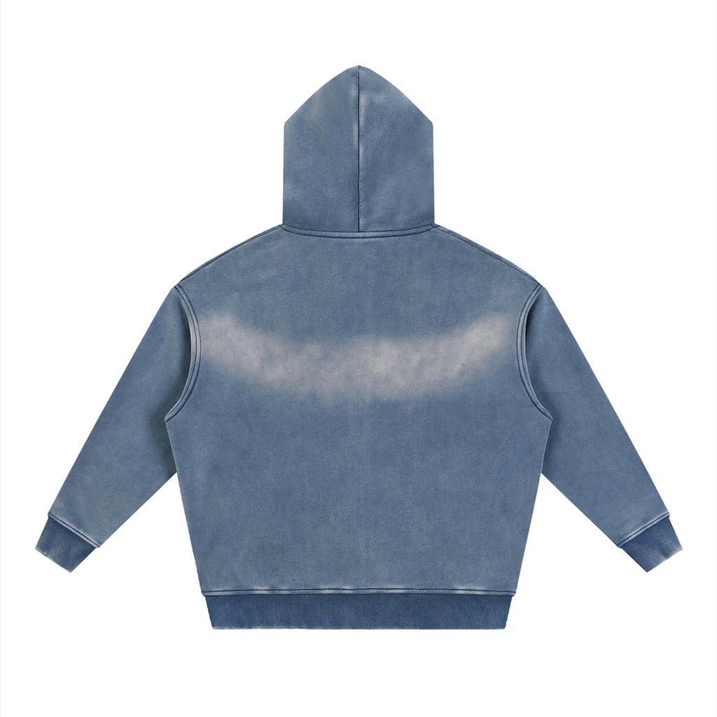 Sunfade Two-way Zipper Boxy Fleece Hoodie ODMPOD