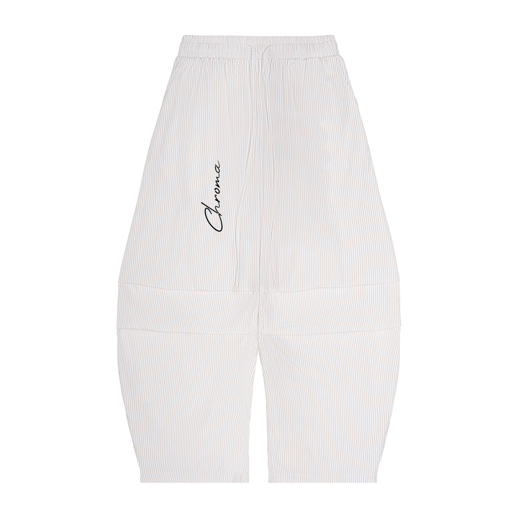 Vertical Stripe Drawstring Barrel Pants ODMPOD