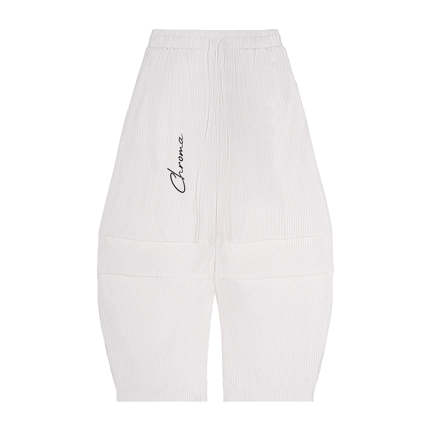 Vertical Stripe Drawstring Barrel Pants ODMPOD