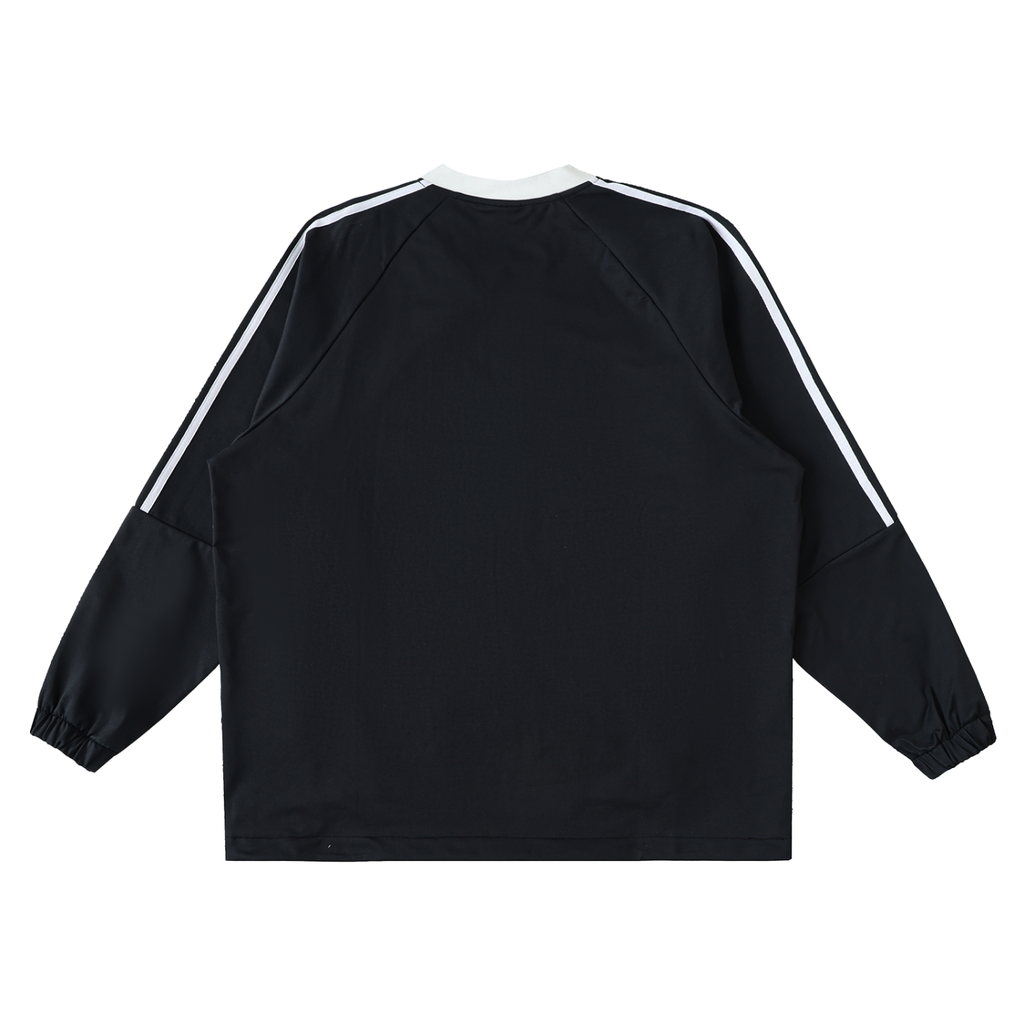 Color-Block V-Neck Long-Sleeve T-Shirt ODMPOD