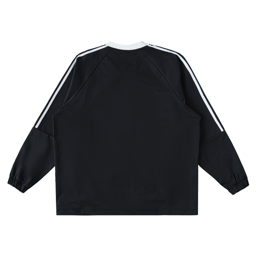 Color-Block V-Neck Long-Sleeve T-Shirt ODMPOD