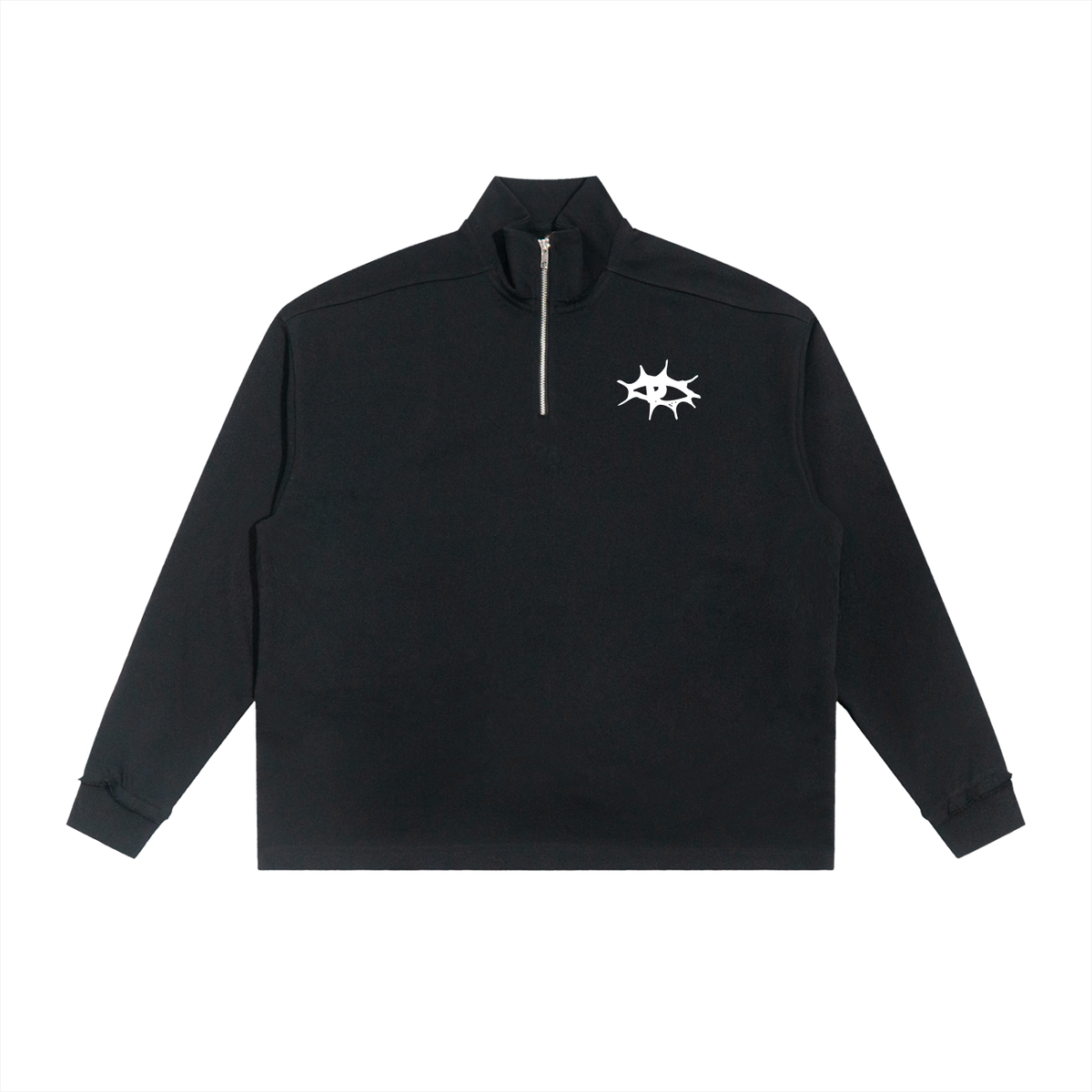 Half-Zip Rolled Edge Fleece Sweatshirt