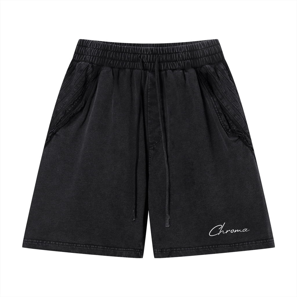 Unisex Vintage Wash Raw Edge Shorts ODMPOD