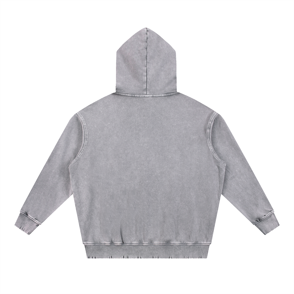 Snow Wash Hand-Frayed Heavyweight  Hoodie ODMPOD