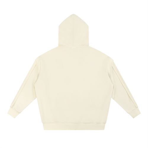 Contrast Tape Raw Edge Double Layered Hoodie ODMPOD