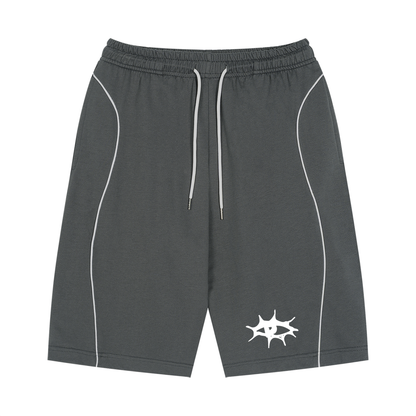 Unisex Piping Drawstring Shorts