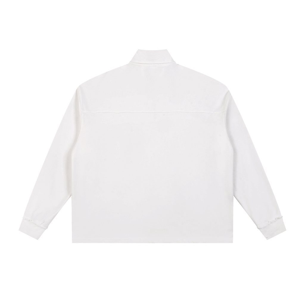 Half-Zip Rolled Edge Fleece Sweatshirt ODMPOD