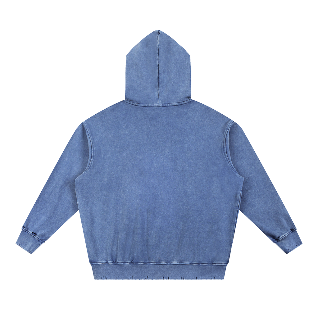 Snow Wash Hand-Frayed Heavyweight  Hoodie ODMPOD