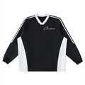 Color-Block V-Neck Long-Sleeve T-Shirt ODMPOD