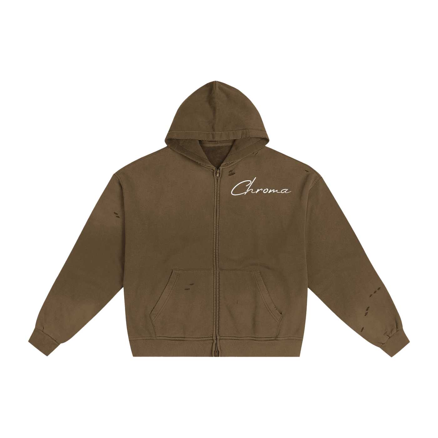 Hand-Frayed Sunfade Zip Hoodie ODMPOD