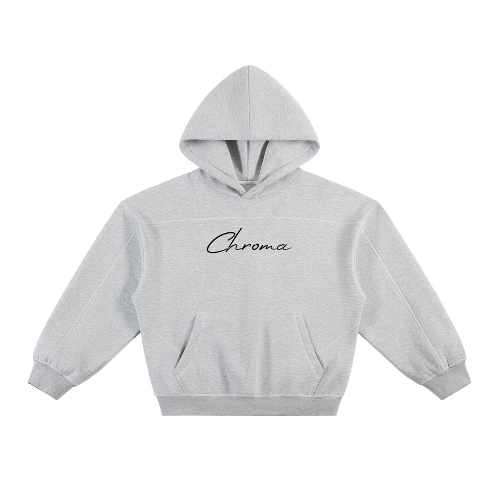 Contrast-Stitched Boxy Fleece Hoodie ODMPOD