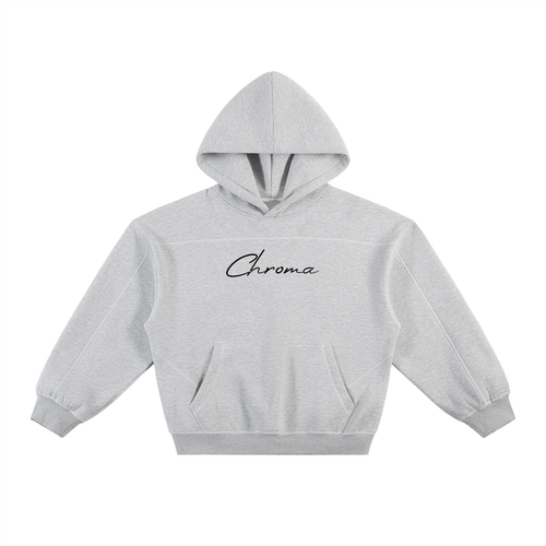 Contrast-Stitched Boxy Fleece Hoodie ODMPOD
