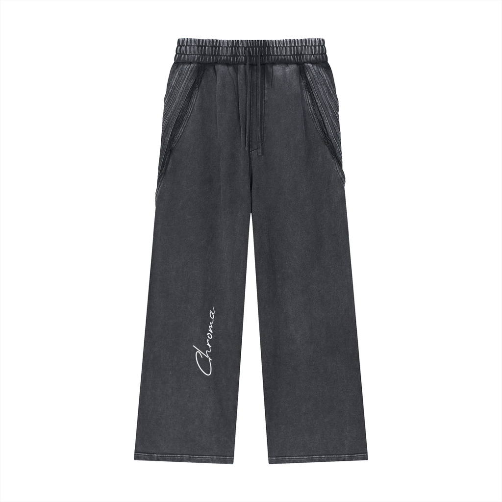 Snow Washed Tape Raw Edge Sweatpants ODMPOD