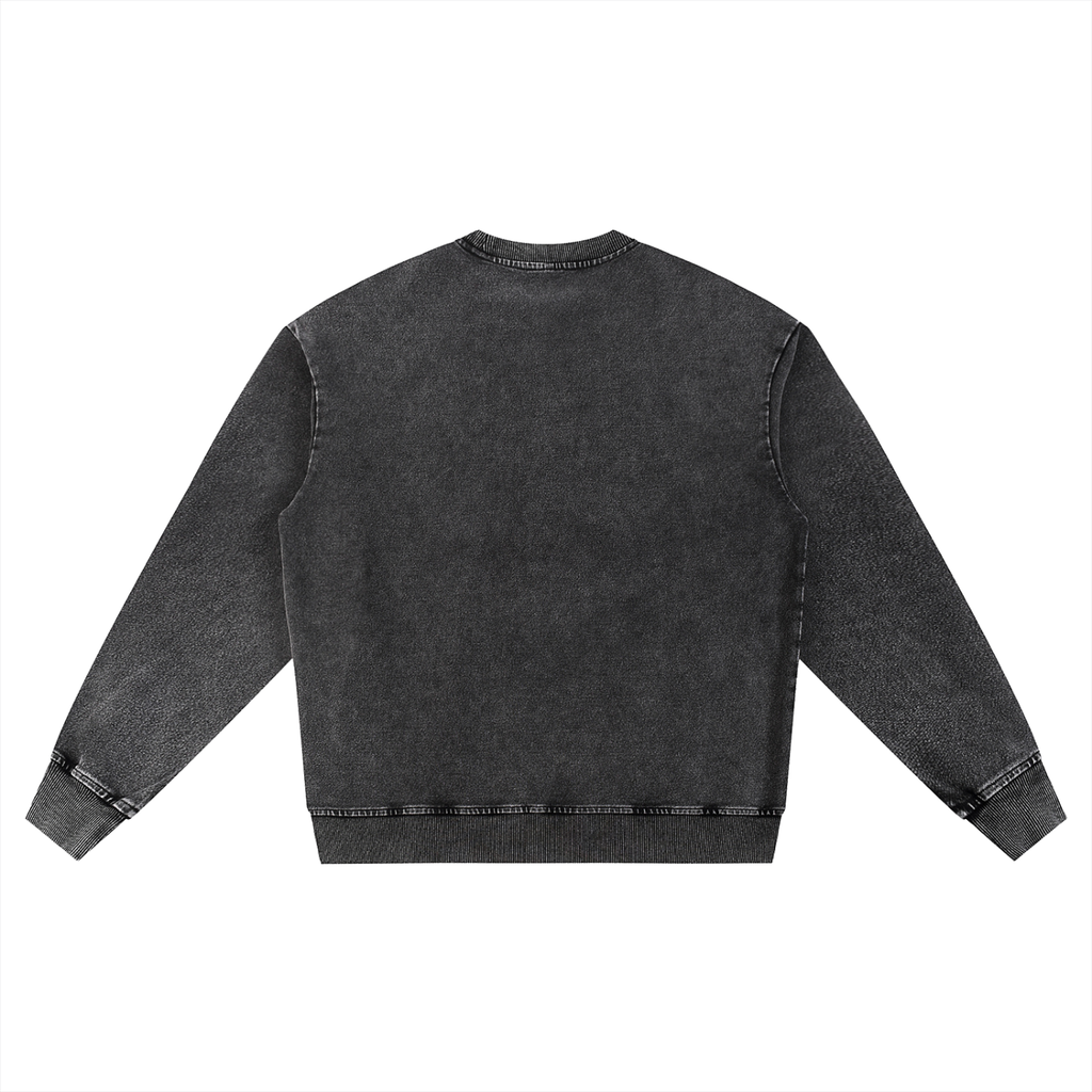 Snow Wash Oversized Crewneck Sweatshirt ODMPOD