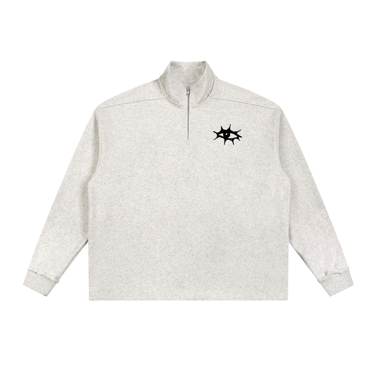 Half-Zip Rolled Edge Fleece Sweatshirt