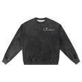 Snow Wash Oversized Crewneck Sweatshirt ODMPOD