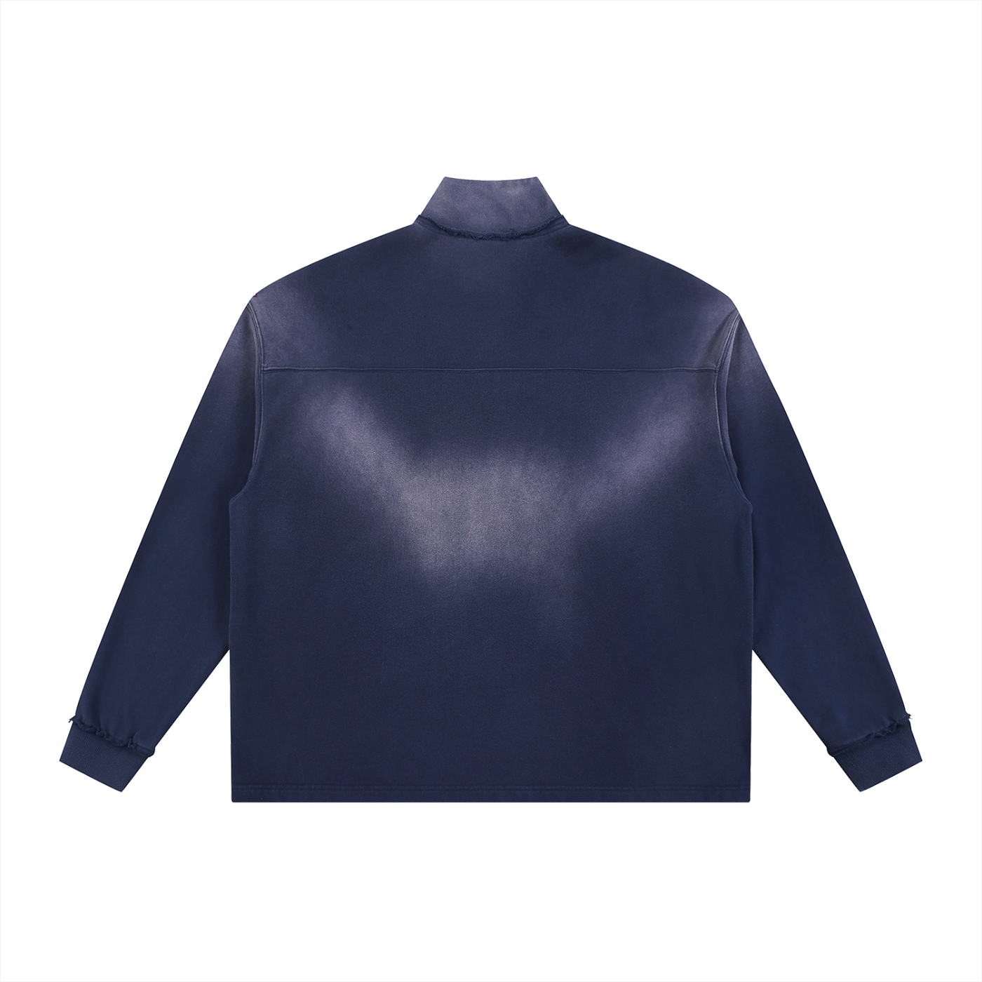 Sun Fade Raw Edge Quarter-Zip Sweatshirt ODMPOD