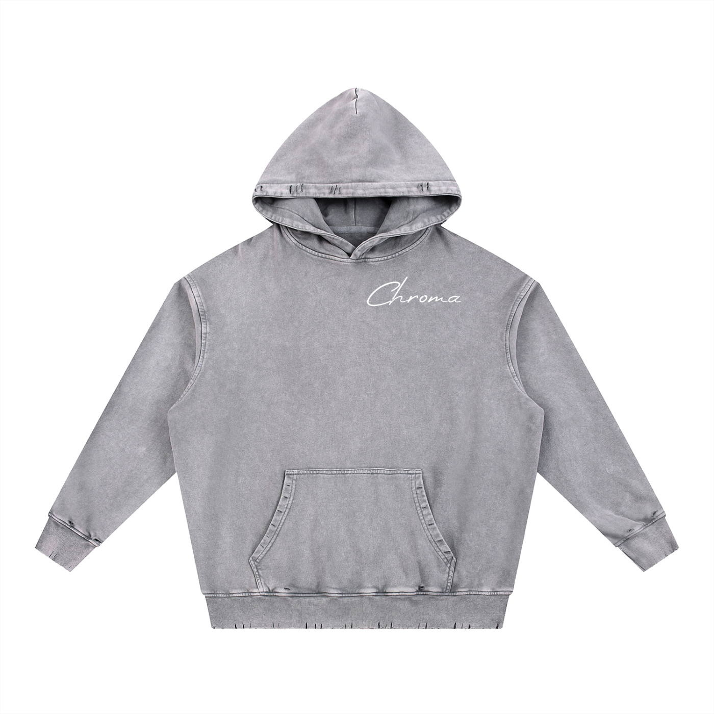 Snow Wash Hand-Frayed Heavyweight  Hoodie ODMPOD