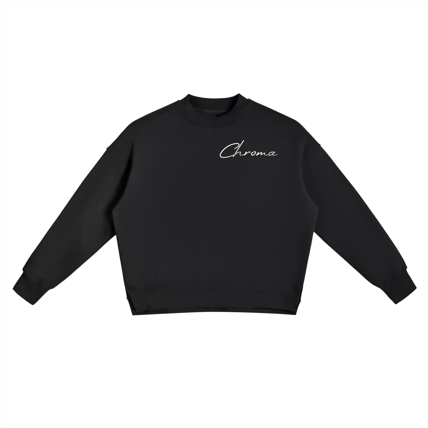 Fleece Side Slit Crewneck Sweatshirt ODMPOD