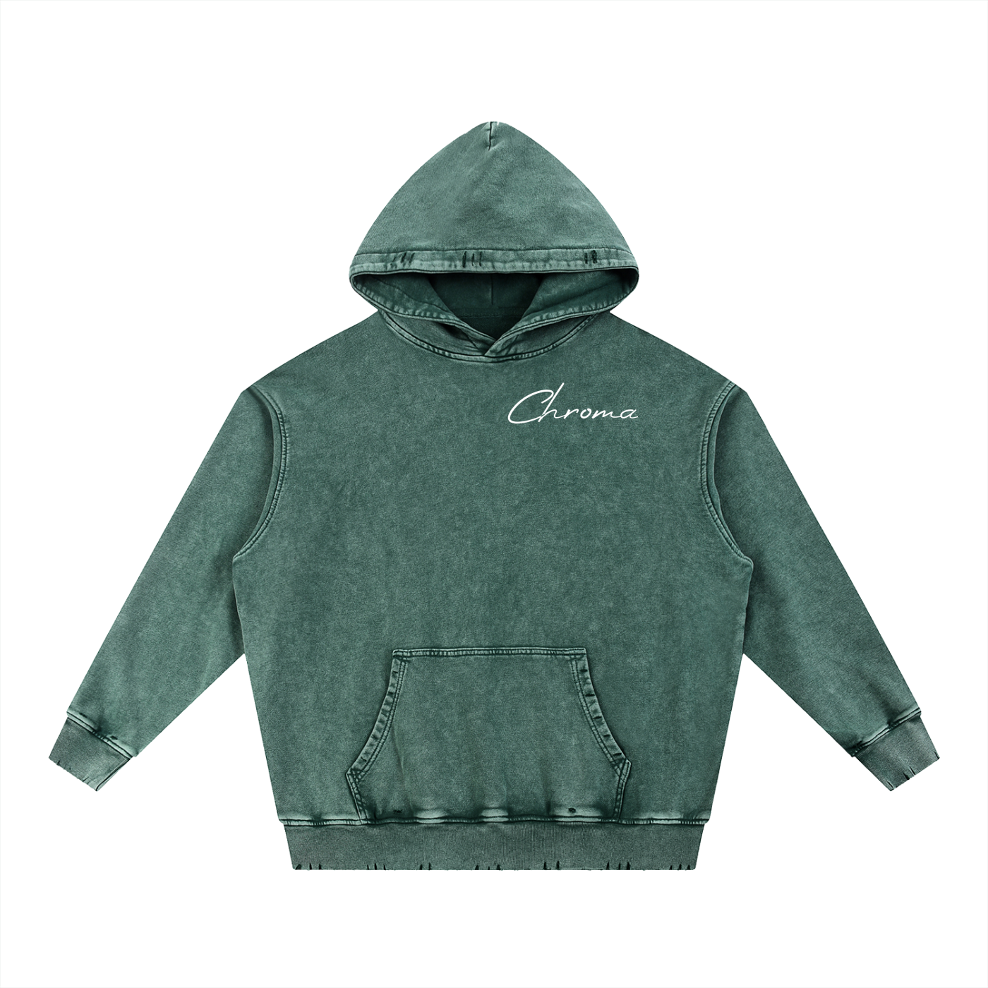 Snow Wash Hand-Frayed Heavyweight  Hoodie ODMPOD