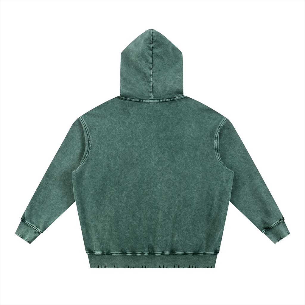 Snow Wash Hand-Frayed Heavyweight  Hoodie ODMPOD