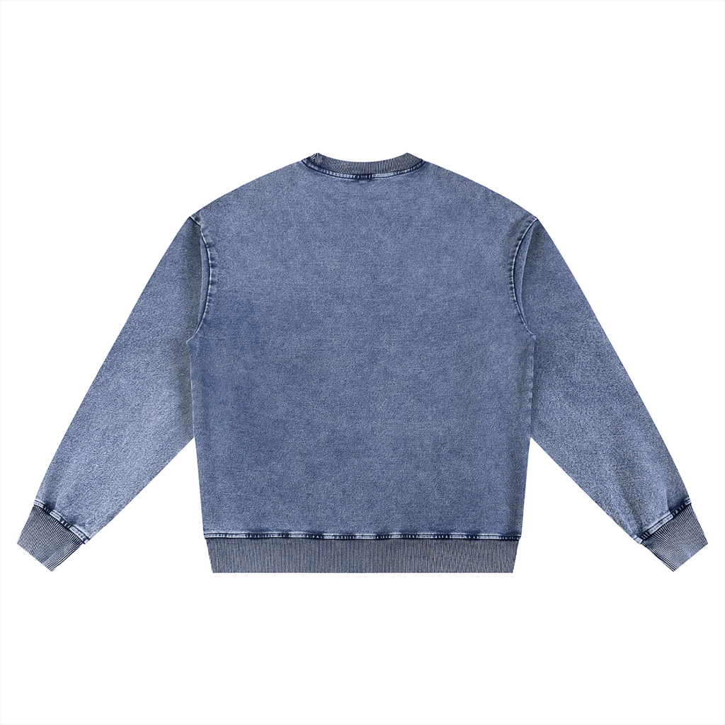 Snow Wash Oversized Crewneck Sweatshirt ODMPOD