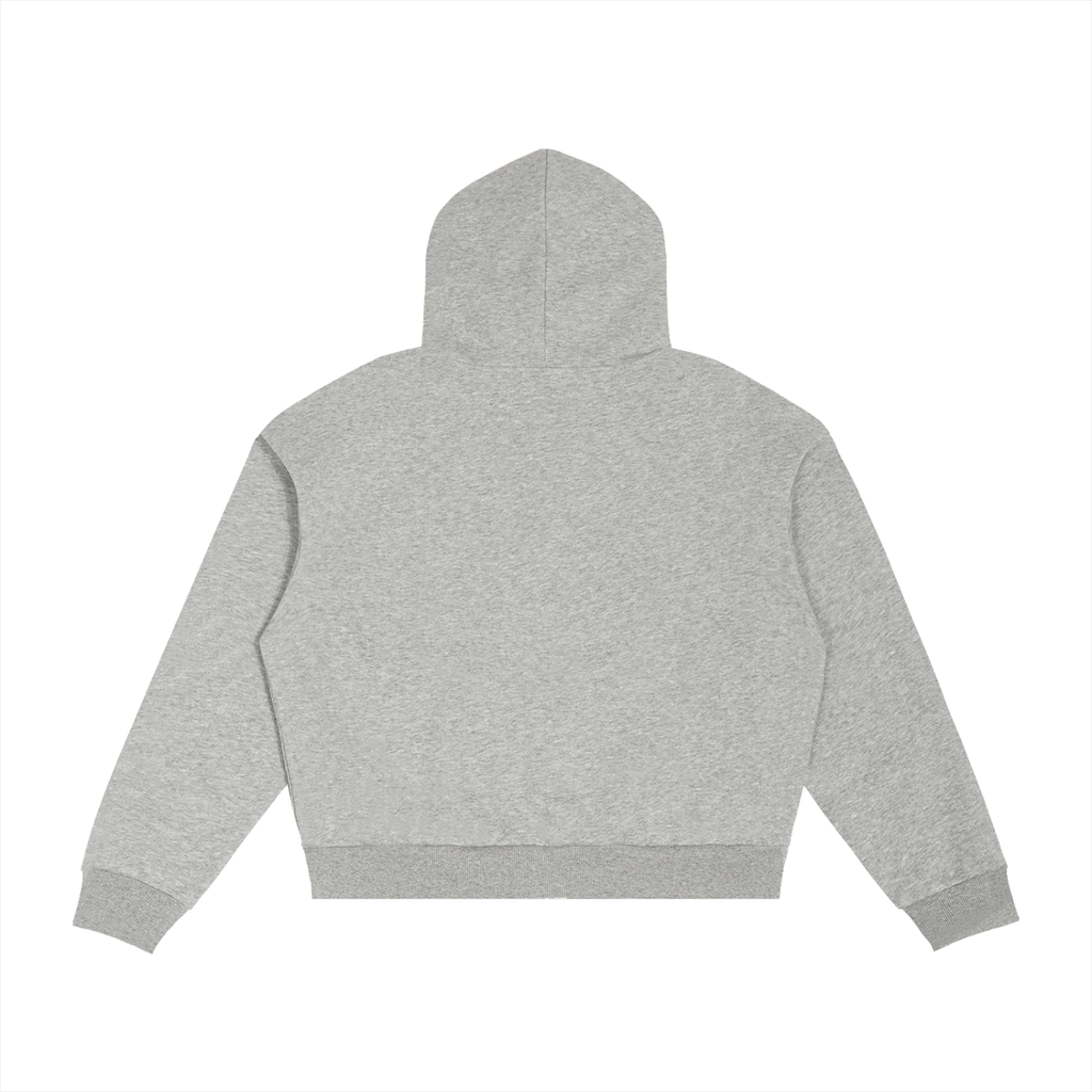 Contrast Plaid Boxy Zip Hoodie ODMPOD