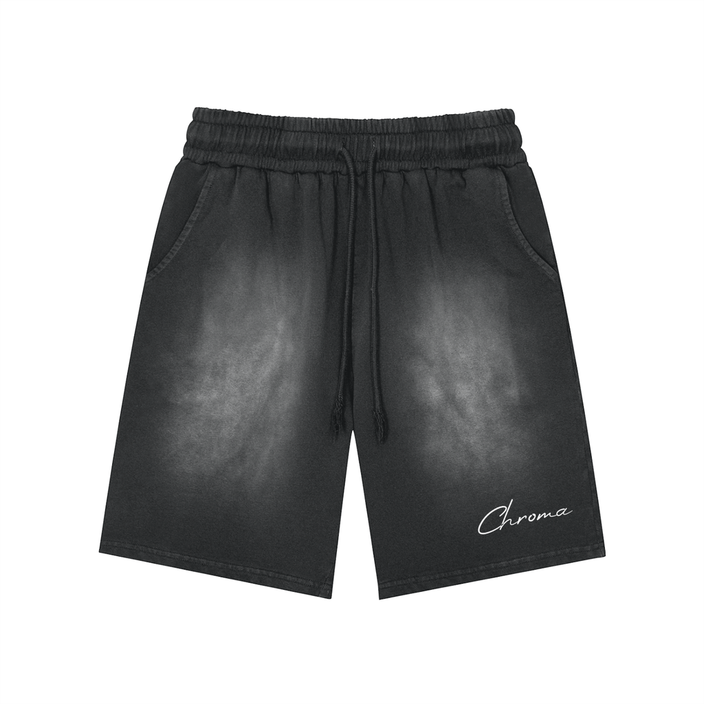 Rectangle Patch Monkey Washed Shorts ODMPOD