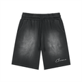 Rectangle Patch Monkey Washed Shorts ODMPOD