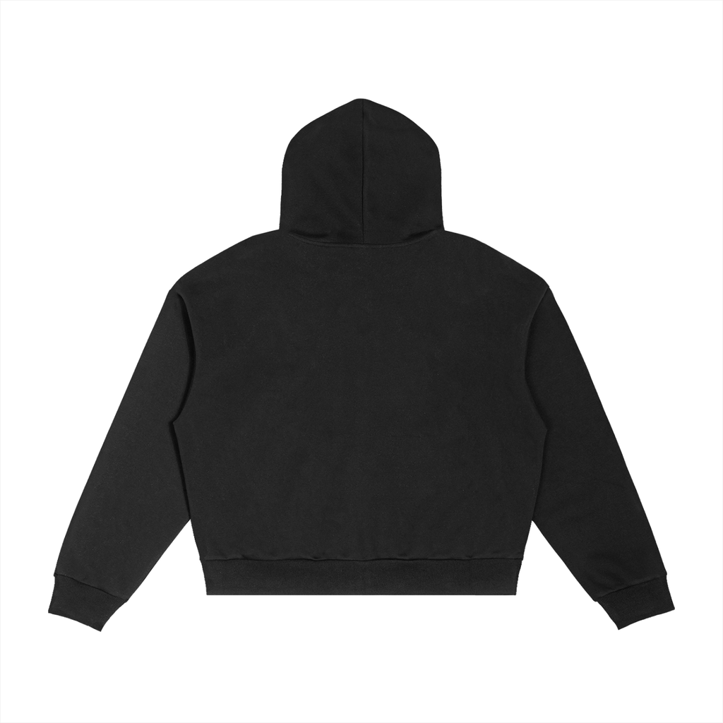 Contrast Plaid Boxy Zip Hoodie ODMPOD
