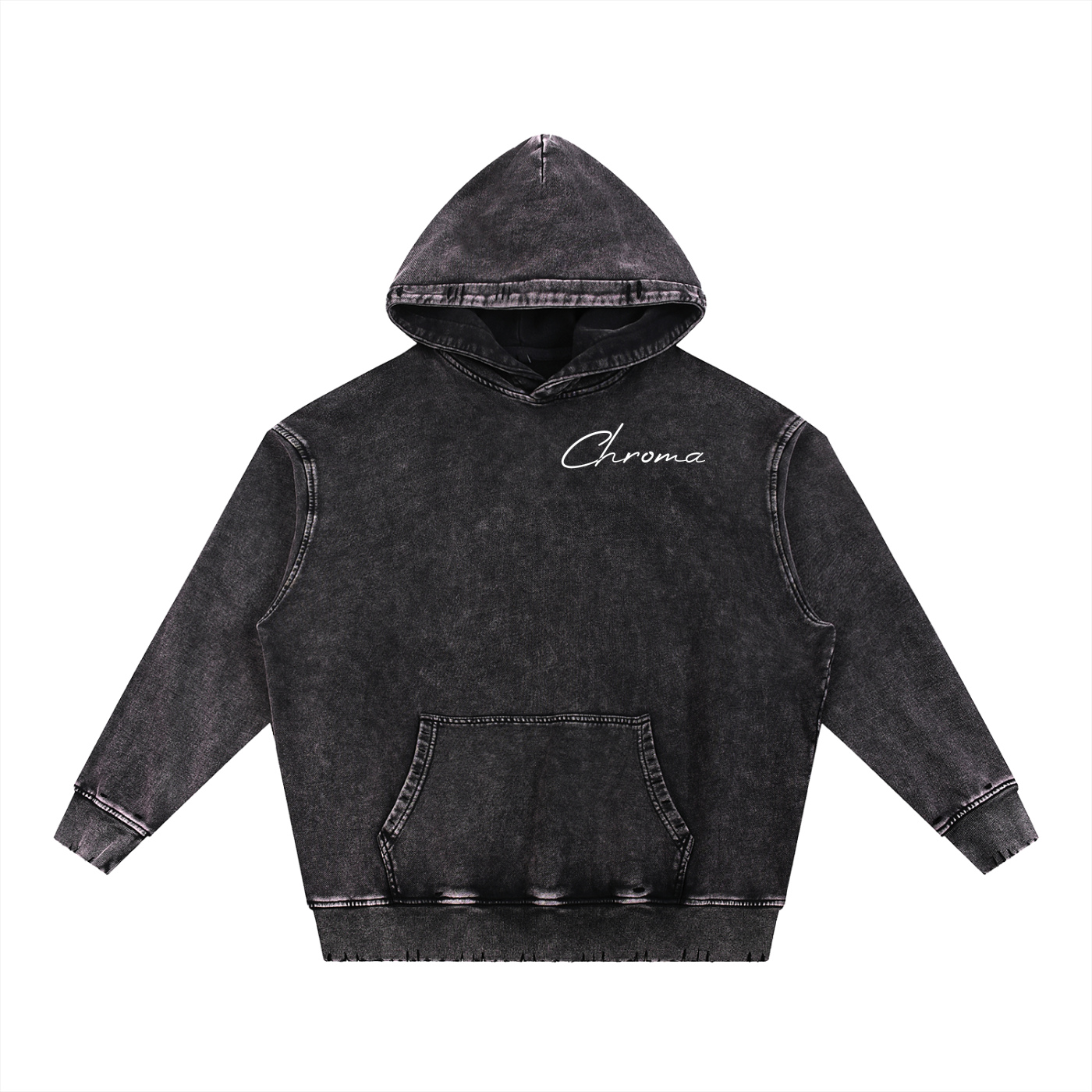 Snow Wash Hand-Frayed Heavyweight  Hoodie ODMPOD