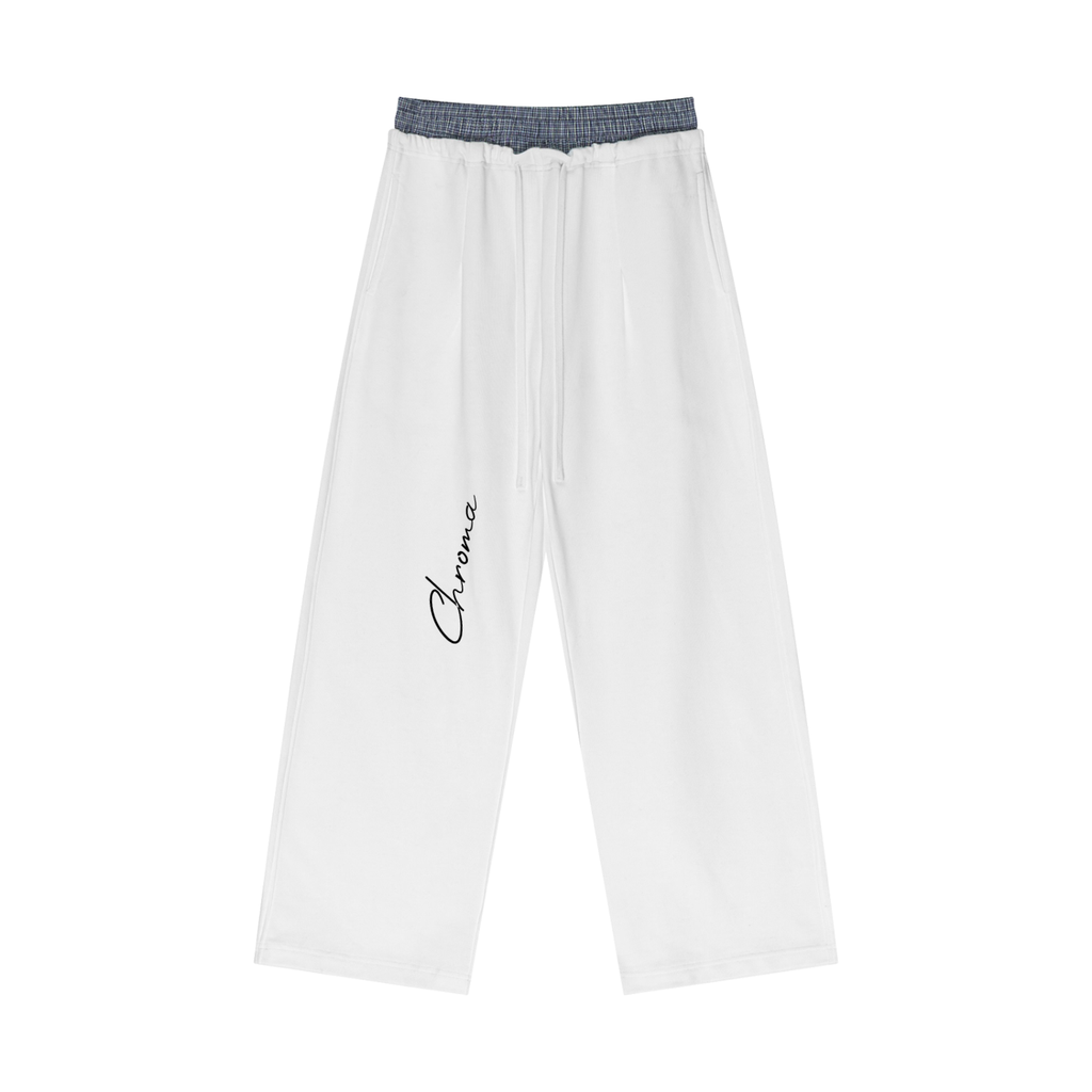 Plaid Contrast Waist Pants ODMPOD