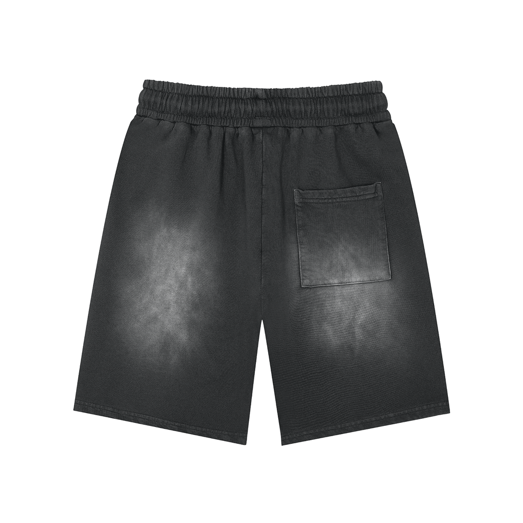 Rectangle Patch Monkey Washed Shorts ODMPOD