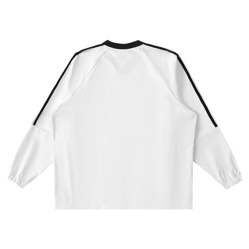 Color-Block V-Neck Long-Sleeve T-Shirt ODMPOD
