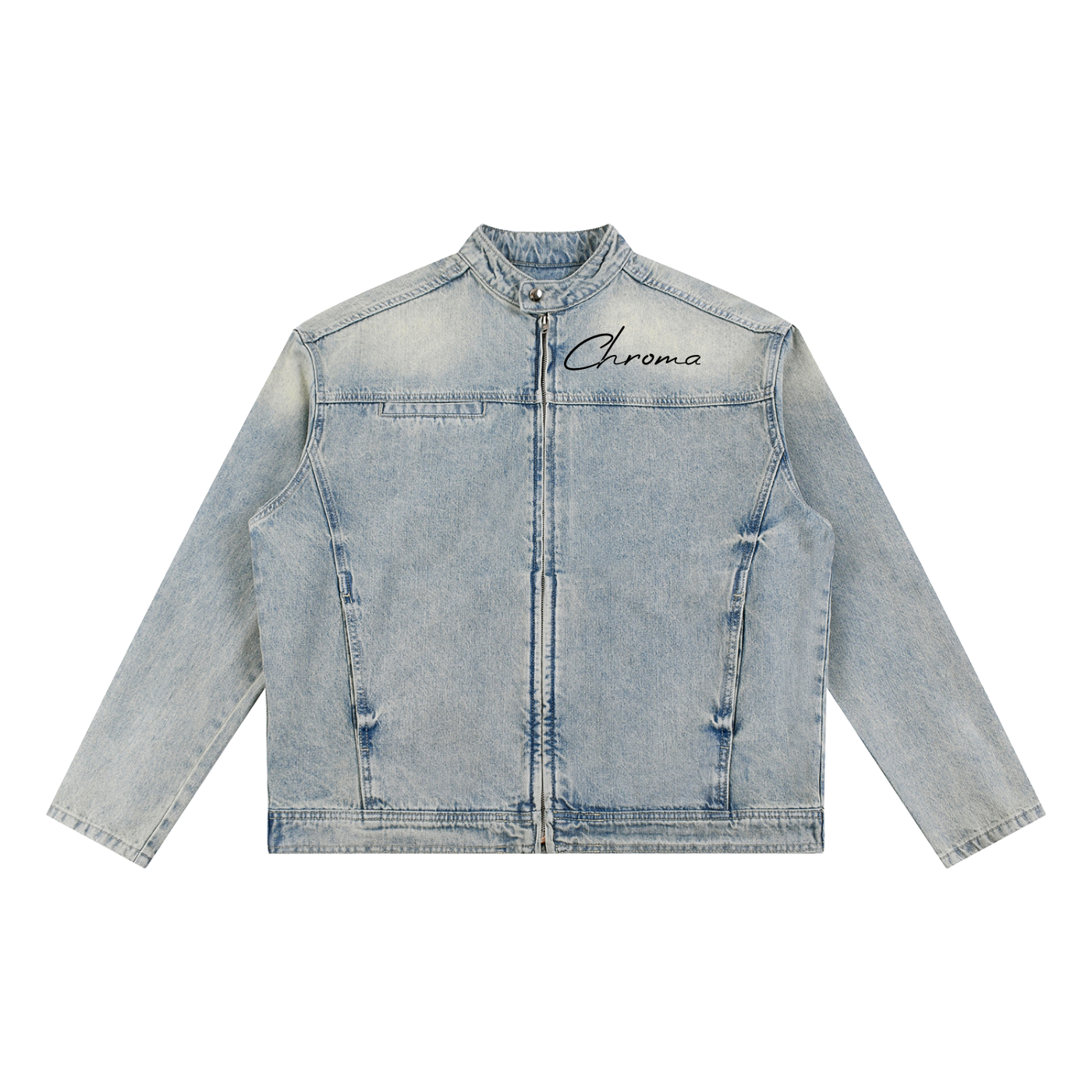 Vintage Wash Zip Denim Jacket ODMPOD
