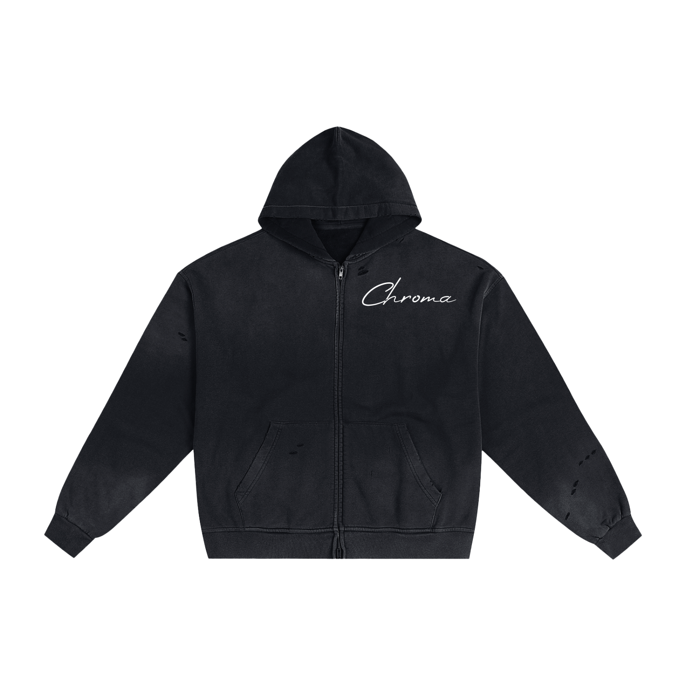 Hand-Frayed Sunfade Zip Hoodie ODMPOD