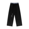Plaid Contrast Waist Pants ODMPOD
