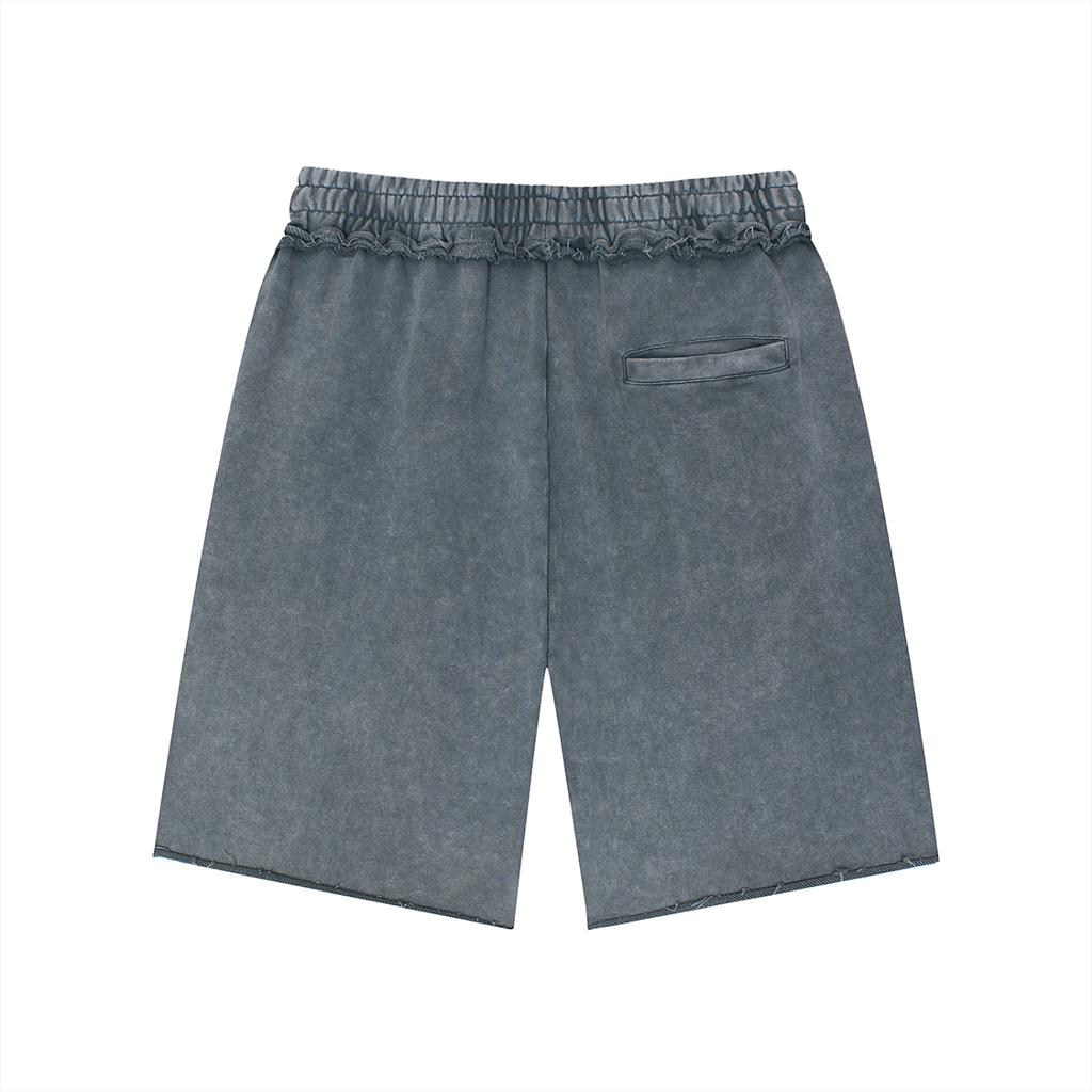 Unisex Mineral Wash Raw Edge Shorts ODMPOD