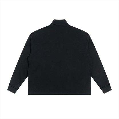 Half-Zip Rolled Edge Fleece Sweatshirt
