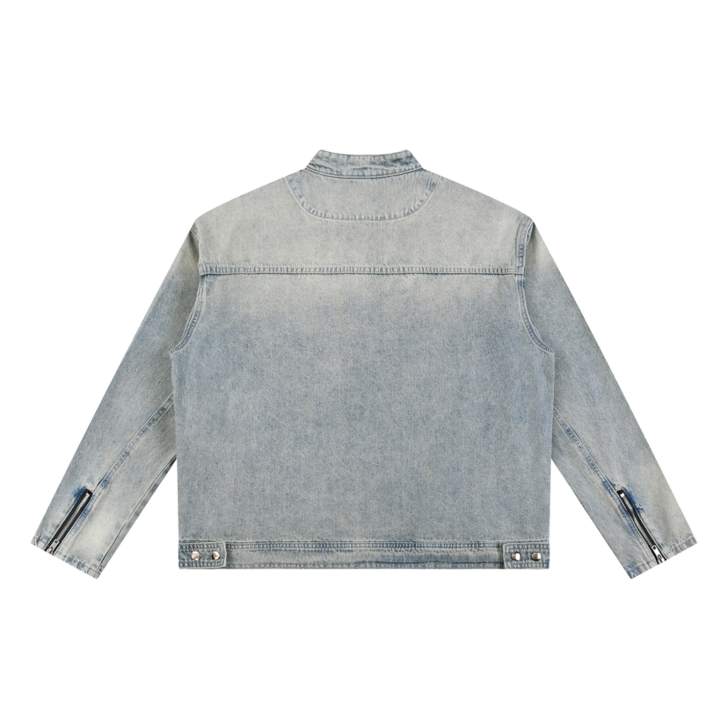 Vintage Wash Zip Denim Jacket ODMPOD